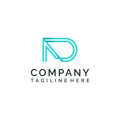Naklejka premium ND letter gradient modern minimalist company logo design