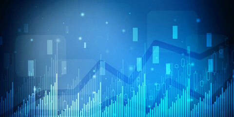 2d rendering Stock market online business concept. business Graph 