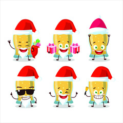 Santa Claus emoticons with glass of cider cartoon character. Vector illustration