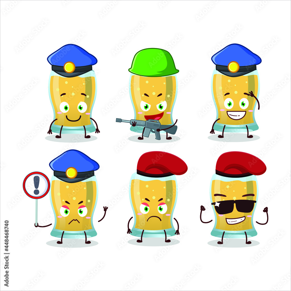 Wall mural A dedicated Police officer of glass of cider mascot design style. Vector illustration