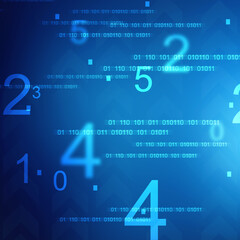 Naklejka premium 2d illustration abstract digital binary data on computer screen 