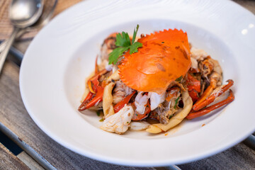 Black Crab Fusilli with Marjoram