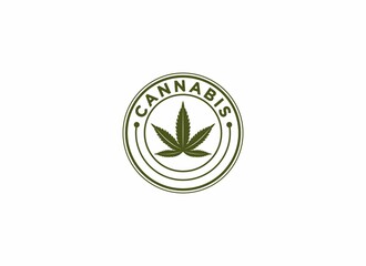 cannabis logo template, vector in white background
