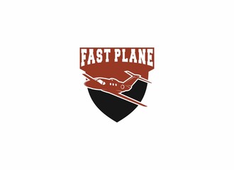 logo for fast plane with fast flying plane illustration