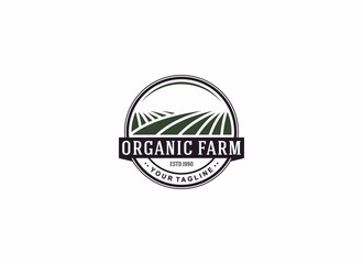 organic farm logo template , vector in white background