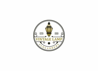 vintage looking vintage lantern logo in vintage style