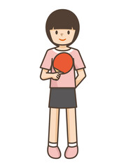 卓球をする女の子