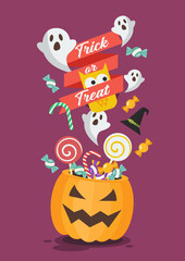 Halloween pumpkin basket on Trick or Treat Poster