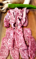 raw meat on a cutting board