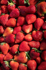 strawberries in a market