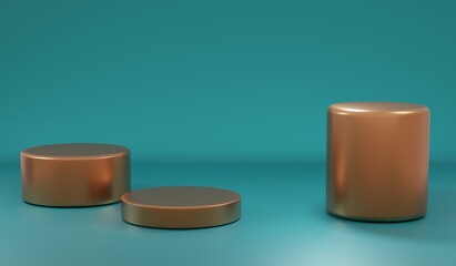 3d rendering, realistic 3d illustration. Minimalist blank scene with squares, modern graphic design, stands and empty walls