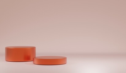 3d rendering, realistic 3d illustration. Minimalist blank scene with squares, modern graphic design, stands and empty walls