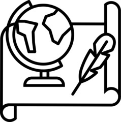 Online learning history icon. Online course concept icon style