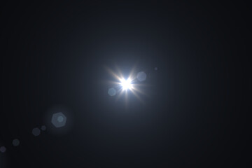 Natural, Sun flare on the black background