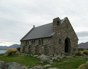 Fototapeta na wymiar Church of the Good Shepherd at Lake Tekapo NZ