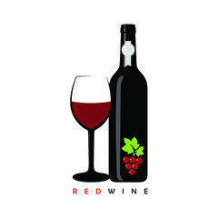 wine bottle and glass