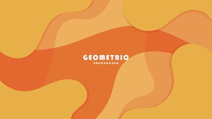 Modern Geometric Abstract Yellow Liquid Shapes Background