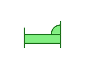 Bed flat icon. Single high quality outline symbol for web design or mobile app.  House thin line signs for design logo, visit card, etc. Outline pictogram EPS10