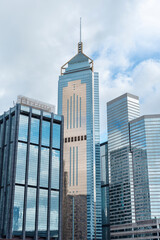 Fototapeta na wymiar Skyscraper in downtown district of Hong Kong city