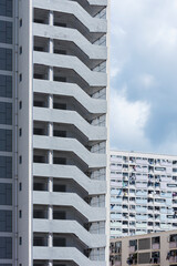 Exterior of high rise residential building of public estate in Hong Kong city