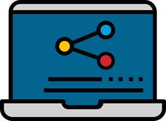 Fototapeta premium Laptop icon. Science concept icon style