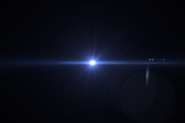 Natural, lens flare on the black background