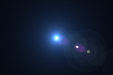 Natural, lens flare on the black background