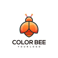Modern logo colorful Bee design template