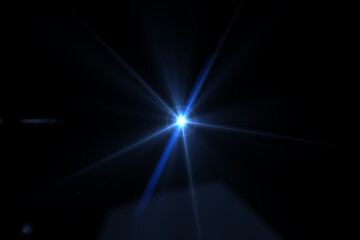 Natural, lens flare on the black background