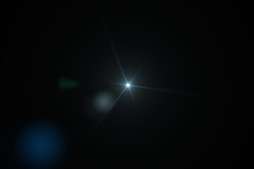 Natural, lens flare on the black background