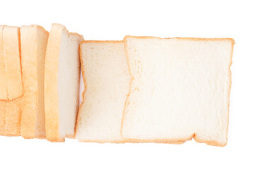 Top view fresh delicious whole wheat bread isolated on a white background.