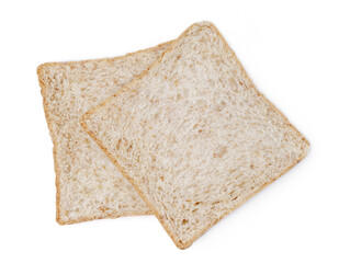 Fresh delicious whole wheat bread isolated on a white background.