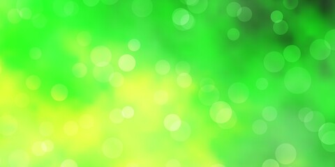 Obraz premium Light Green, Yellow vector layout with circle shapes.