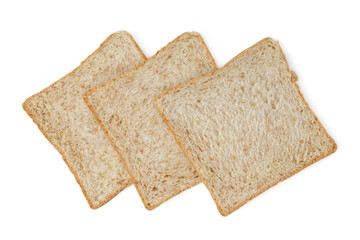 Fresh delicious whole wheat bread isolated on a white background
