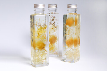 ハーバリウム 瓶 きれい 黄色 イエロー インテリア