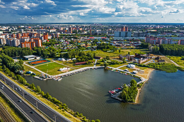 Fototapeta premium Transport routes. Berd River, Novosibirsk region