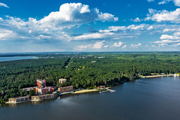 Fototapeta premium The city of Berdsk and the Berdsky Bay. Berd River, Novosibirsk region