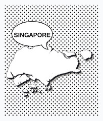 Pop art map of singapore