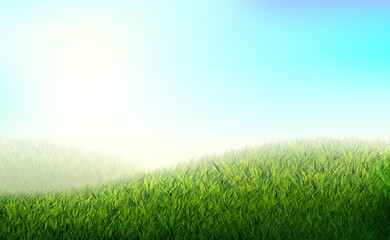 Background for a presentation on ecology. Hills with green grass. Abstract vector illustration of grass on green hills with the former angular lighting.