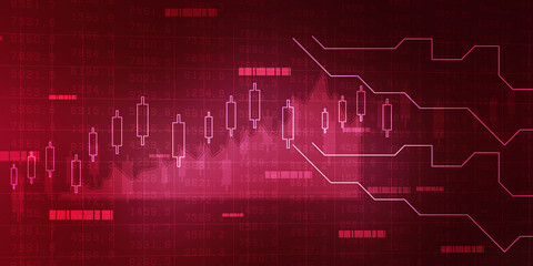2d rendering Stock market online business concept. business Graph 