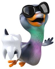 Fun pigeon - 3D Illustration