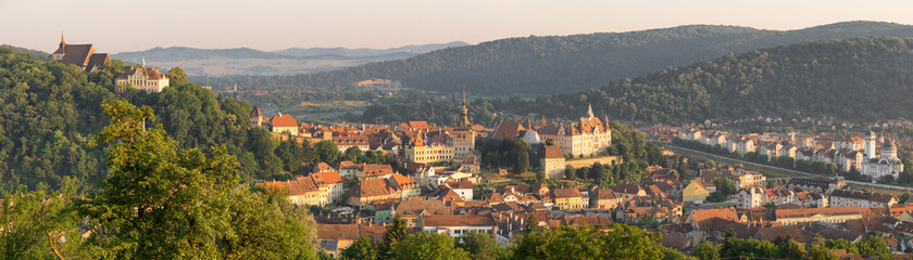 Fototapeta na wymiar Panorama of Sighisoara old town in summer, Transylvania, Romania