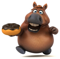 Naklejka premium Fun horse - 3D Illustration