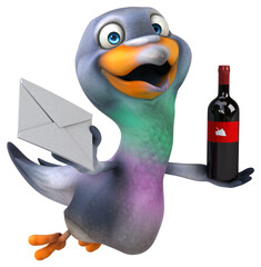 Fun pigeon - 3D Illustration