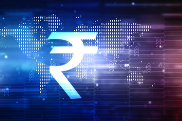 Rupee currency . 2D rendering illustration
