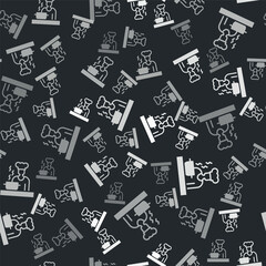 Grey Spanish cook icon isolated seamless pattern on black background. Vector