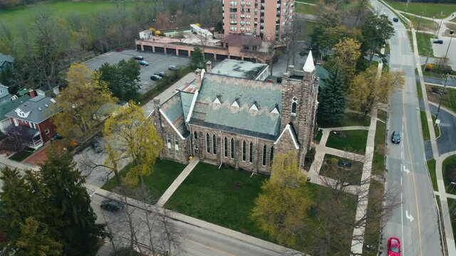 A Church located in a dense population.