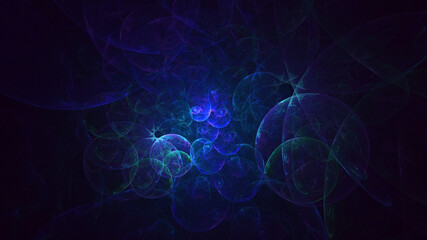 3D rendering abstract multicolor fractal light background