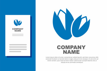 Blue Pistachio nuts icon isolated on white background. Logo design template element. Vector