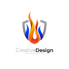 Abstract flame logo template , 3d colorful logos